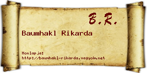Baumhakl Rikarda névjegykártya